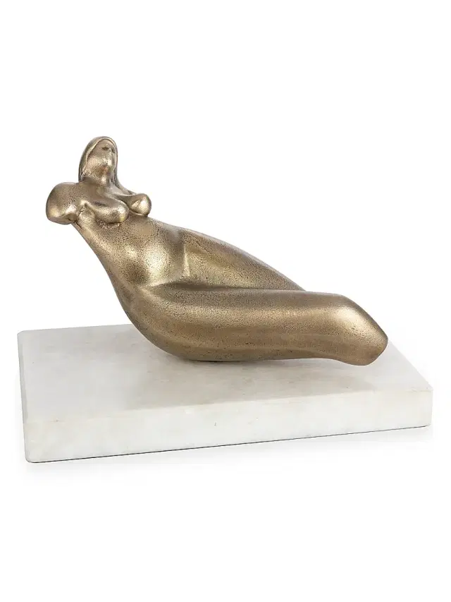 Rhea Marble & Brass Sculpture - Brass
