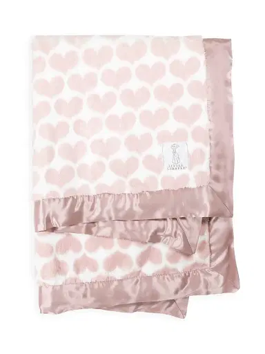 Little Giraffe Luxe Heart Faux-Fur Blanket - Dusty Pink | Thumbnail 1 Little Giraffe Luxe Heart Faux-Fur Blanket - Dusty Pink | Thumbnail 1