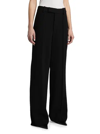 Proenza Schouler Women's Weyes Crêpe Straight-Leg Pants - Black - Size 14 | Thumbnail 4 Proenza Schouler Women's Weyes Crêpe Straight-Leg Pants - Black - Size 14 | Thumbnail 4