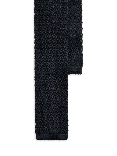 Polo Ralph Lauren Men's Silk Knit Tie - Black | Thumbnail 3