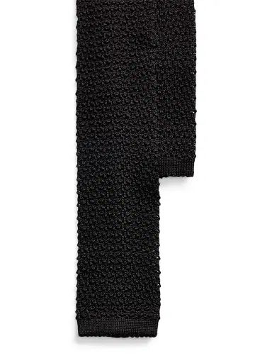 Polo Ralph Lauren Men's Silk Knit Tie - Black | Thumbnail 4