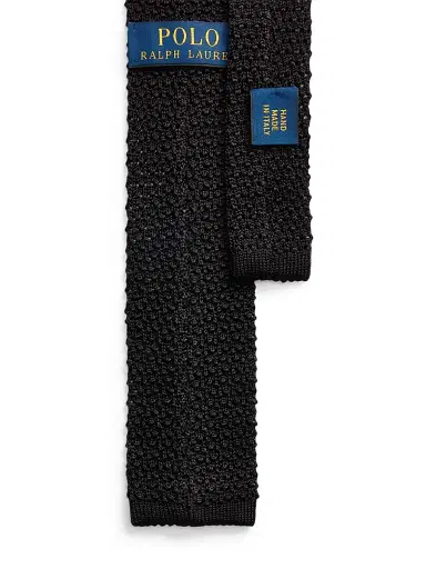 Polo Ralph Lauren Men's Silk Knit Tie - Black | Thumbnail 5
