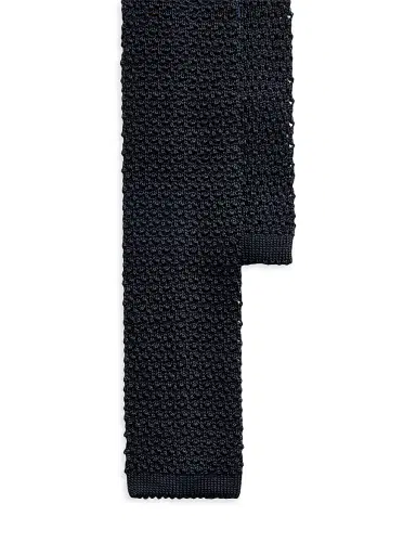 Polo Ralph Lauren Men's Silk Knit Tie - Black | Thumbnail 8