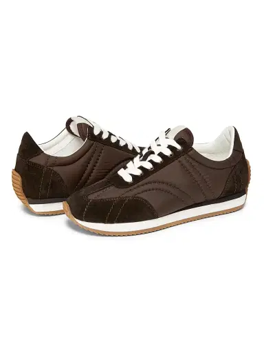 TOTEME Women's Sporty Monogram-Quilted Low-Top Sneakers - Espresso - Size 12 | Thumbnail 2