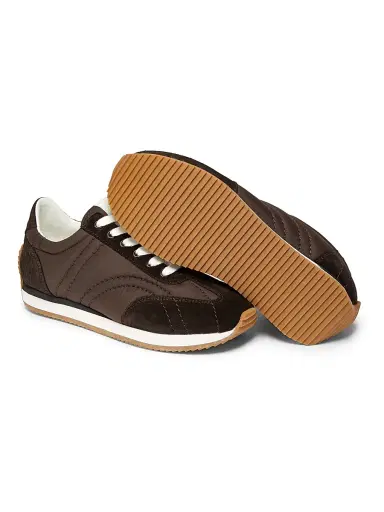 TOTEME Women's Sporty Monogram-Quilted Low-Top Sneakers - Espresso - Size 12 | Thumbnail 6