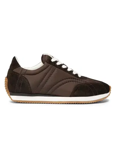 TOTEME Women's Sporty Monogram-Quilted Low-Top Sneakers - Espresso - Size 12 | Thumbnail 1