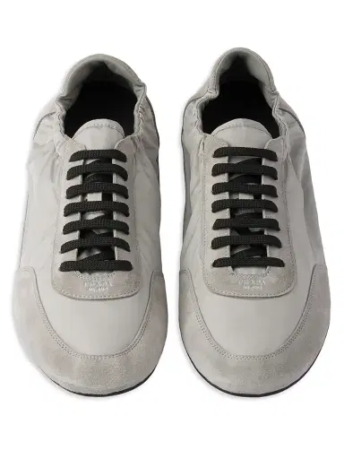 Prada Men's Collapse Re-nylon And Suede Elasticized Sneakers - Grey | Thumbnail 2