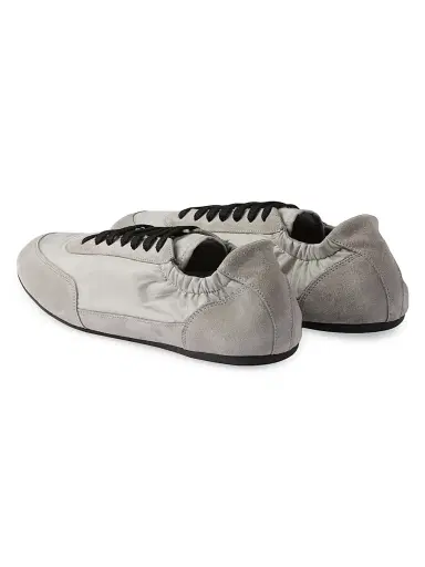 Prada Men's Collapse Re-nylon And Suede Elasticized Sneakers - Grey | Thumbnail 3