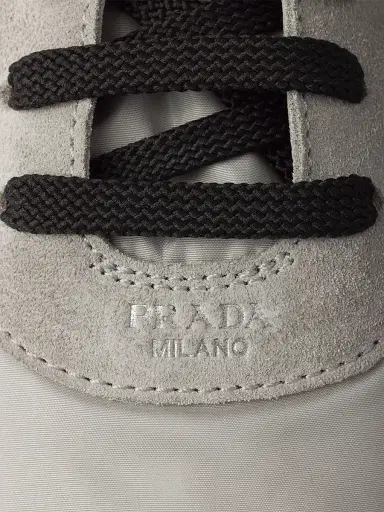 Prada Men's Collapse Re-nylon And Suede Elasticized Sneakers - Grey | Thumbnail 4