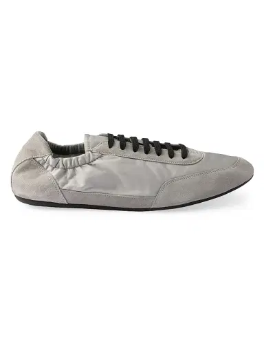 Prada Men's Collapse Re-nylon And Suede Elasticized Sneakers - Grey | Thumbnail 1