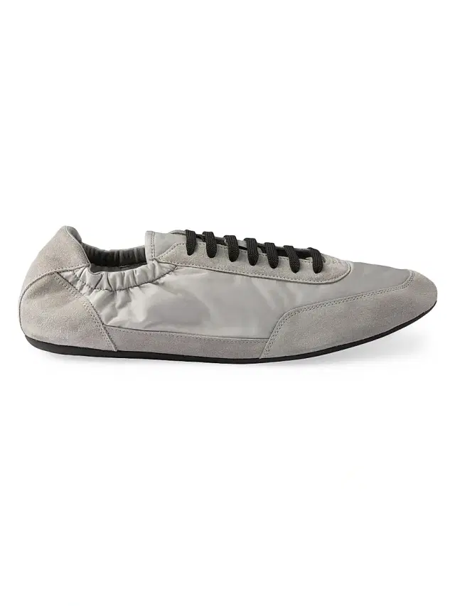 Men's Re-Nylon and Suede Elasticized Sneakers - Grey