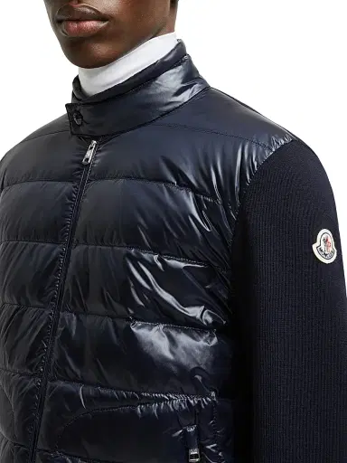 Moncler Men's Down-Filled Wool Cardigan - Blue - Size XXXXL | Thumbnail 4 Moncler Men's Down-Filled Wool Cardigan - Blue - Size XXXXL | Thumbnail 4