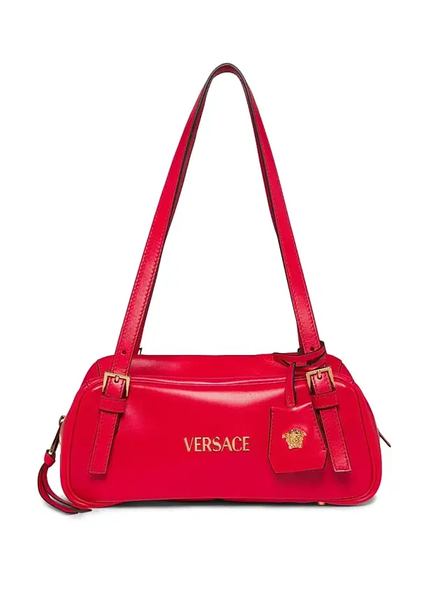 Women's Tag Bowling Leather Shoulder Bag - Red  Gold