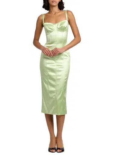 Dolce & Gabbana Women's Satin Corseted Midi-Dress | Thumbnail 2 Dolce & Gabbana Women's Satin Corseted Midi-Dress | Thumbnail 2