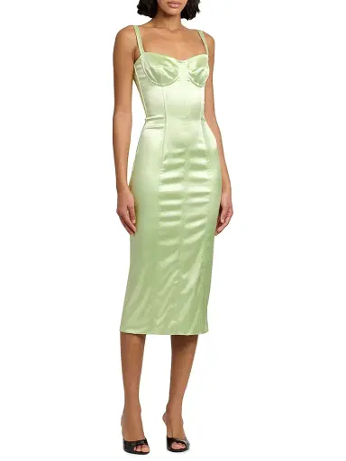 Dolce & Gabbana Women's Satin Corseted Midi-Dress | Thumbnail 3 Dolce & Gabbana Women's Satin Corseted Midi-Dress | Thumbnail 3