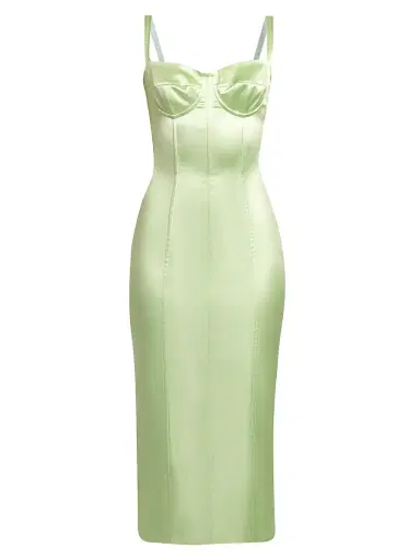 Dolce & Gabbana Women's Satin Corseted Midi-Dress | Thumbnail 1 Dolce & Gabbana Women's Satin Corseted Midi-Dress | Thumbnail 1