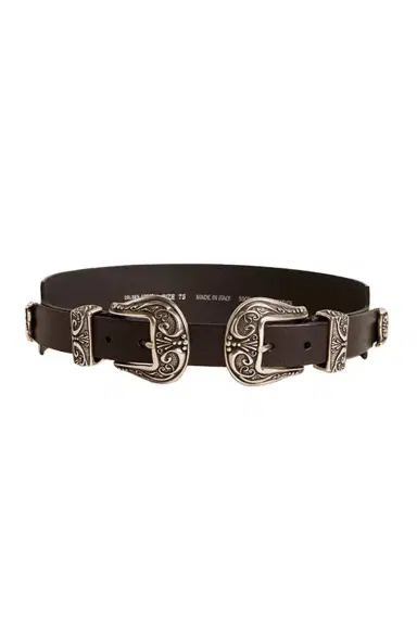 Golden Goose Double Buckle Lace Belt - Black | Thumbnail 1