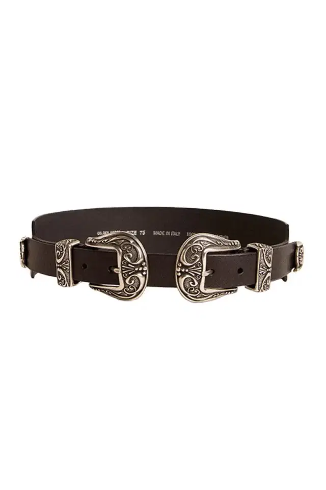 Double Buckle Lace Belt - Black