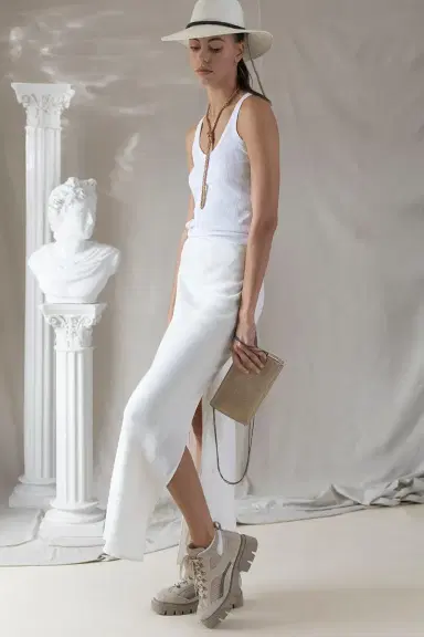 Brunello Cucinelli Fluid Skirt - Panama | Thumbnail 2 Brunello Cucinelli Fluid Skirt - Panama | Thumbnail 2