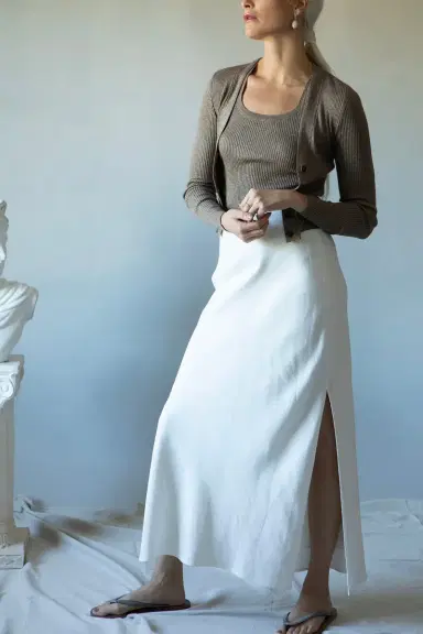 Brunello Cucinelli Fluid Skirt - Panama | Thumbnail 5 Brunello Cucinelli Fluid Skirt - Panama | Thumbnail 5