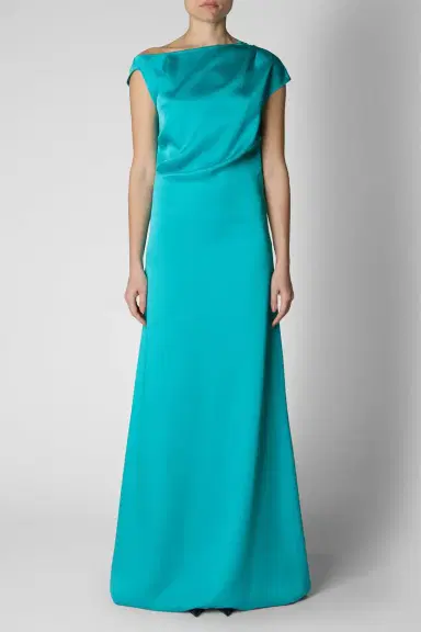 DEL CORE Off Shoulder Long Dress - Turquoise | Thumbnail 2 DEL CORE Off Shoulder Long Dress - Turquoise | Thumbnail 2
