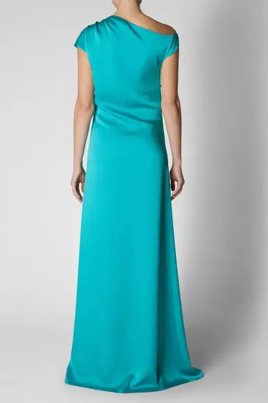 DEL CORE Off Shoulder Long Dress - Turquoise | Thumbnail 4 DEL CORE Off Shoulder Long Dress - Turquoise | Thumbnail 4