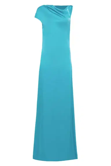DEL CORE Off Shoulder Long Dress - Turquoise | Thumbnail 1 DEL CORE Off Shoulder Long Dress - Turquoise | Thumbnail 1