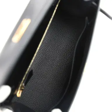 HERMÈS Hermes Kelly Sellier 25 Black Box Gold Hardware | Thumbnail 8