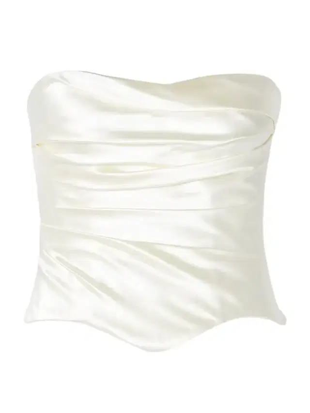 Demi Strapless Draped Silk And Wool-blend Satin Bustier Top