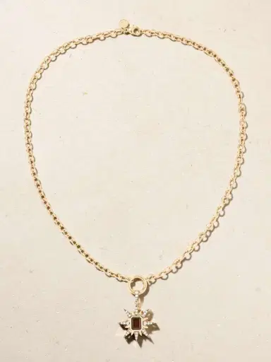 Marlo Laz Starburst 14-karat Gold, Rhodium-plated, Diamond And Garnet Necklace | Thumbnail 4 Marlo Laz Starburst 14-karat Gold, Rhodium-plated, Diamond And Garnet Necklace | Thumbnail 4