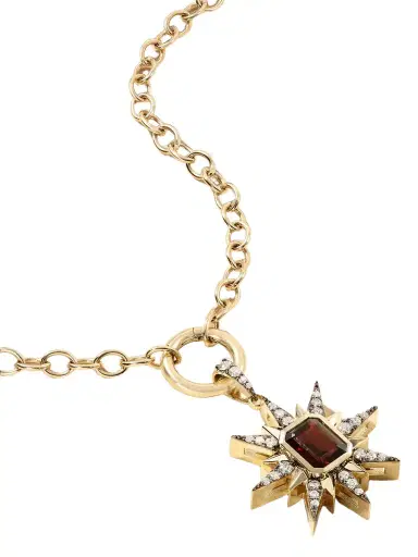 Marlo Laz Starburst 14-karat Gold, Rhodium-plated, Diamond And Garnet Necklace | Thumbnail 1 Marlo Laz Starburst 14-karat Gold, Rhodium-plated, Diamond And Garnet Necklace | Thumbnail 1