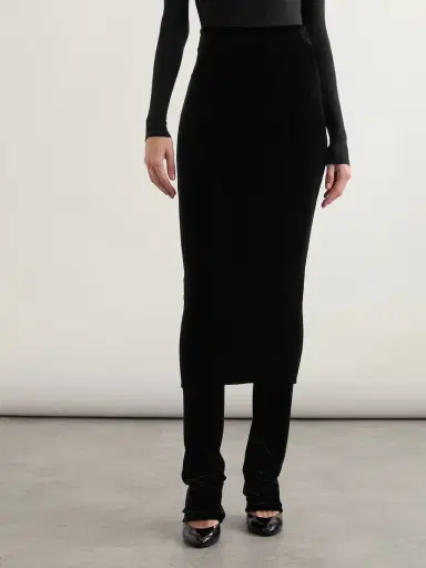 Alaïa Layered Stretch-velvet Straight-leg Pants | Thumbnail 3
