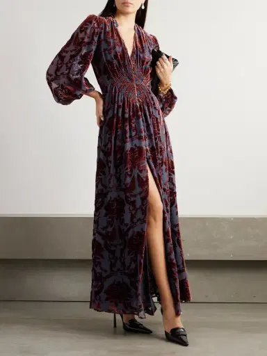 La DoubleJ Camerino Devoré-velvet Maxi Dress | Thumbnail 2