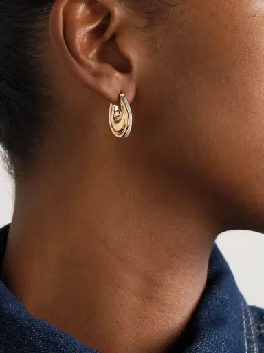 L’Atelier Nawbar Diana Big 18-karat Gold, Rhodium-plated And Diamond Earrings | Thumbnail 2 L’Atelier Nawbar Diana Big 18-karat Gold, Rhodium-plated And Diamond Earrings | Thumbnail 2