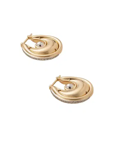 L’Atelier Nawbar Diana Big 18-karat Gold, Rhodium-plated And Diamond Earrings | Thumbnail 1 L’Atelier Nawbar Diana Big 18-karat Gold, Rhodium-plated And Diamond Earrings | Thumbnail 1