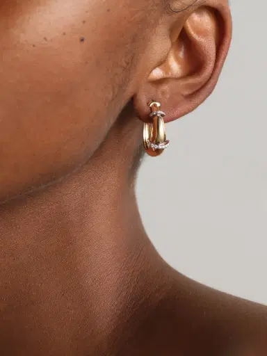 L’Atelier Nawbar Buoy Large 18-karat Yellow And Rhodium-plated White Gold Diamond Hoop Earrings | Thumbnail 2