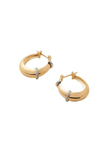 L’Atelier Nawbar Buoy Large 18-karat Yellow And Rhodium-plated White Gold Diamond Hoop Earrings | Thumbnail 1