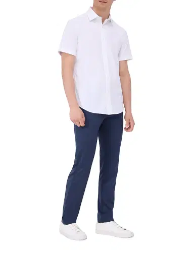 Bugatchi Men's Miles Stretch Cotton Button-Front Shirt - White - Size XXL | Thumbnail 2