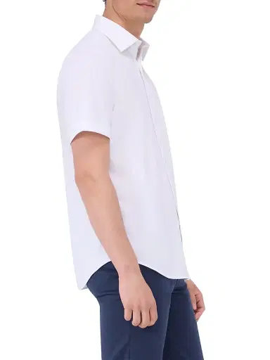 Bugatchi Men's Miles Stretch Cotton Button-Front Shirt - White - Size XXL | Thumbnail 4