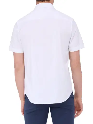 Bugatchi Men's Miles Stretch Cotton Button-Front Shirt - White - Size XXL | Thumbnail 5