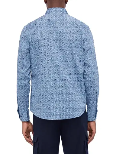 Bugatchi Men's Karl Printed Stretch Cotton Button-Front Shirt - Cobalt - Size XXXL | Thumbnail 5 Bugatchi Men's Karl Printed Stretch Cotton Button-Front Shirt - Cobalt - Size XXXL | Thumbnail 5