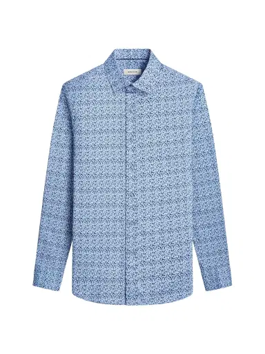Bugatchi Men's Karl Printed Stretch Cotton Button-Front Shirt - Cobalt - Size XXXL | Thumbnail 1 Bugatchi Men's Karl Printed Stretch Cotton Button-Front Shirt - Cobalt - Size XXXL | Thumbnail 1