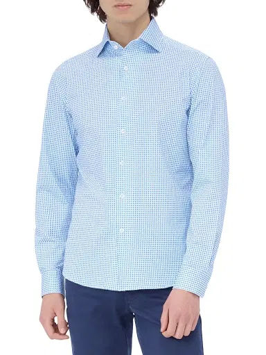 Bugatchi Men's Ooohcotton Devon Button-Front Shirt - Air Blue - Size XXXL | Thumbnail 3