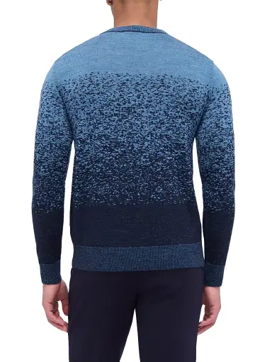 Bugatchi Men's Gradient Wool Crewneck Sweater - Air Blue - Size XXL | Thumbnail 5 Bugatchi Men's Gradient Wool Crewneck Sweater - Air Blue - Size XXL | Thumbnail 5