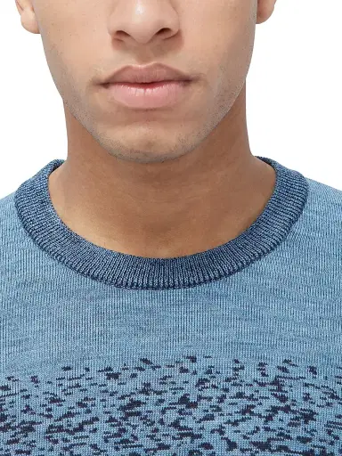 Bugatchi Men's Gradient Wool Crewneck Sweater - Air Blue - Size XXL | Thumbnail 6 Bugatchi Men's Gradient Wool Crewneck Sweater - Air Blue - Size XXL | Thumbnail 6