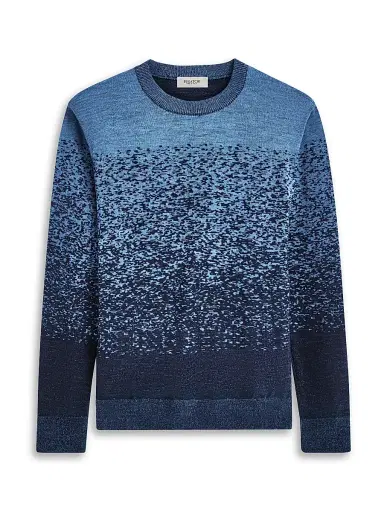 Bugatchi Men's Gradient Wool Crewneck Sweater - Air Blue - Size XXL | Thumbnail 1 Bugatchi Men's Gradient Wool Crewneck Sweater - Air Blue - Size XXL | Thumbnail 1