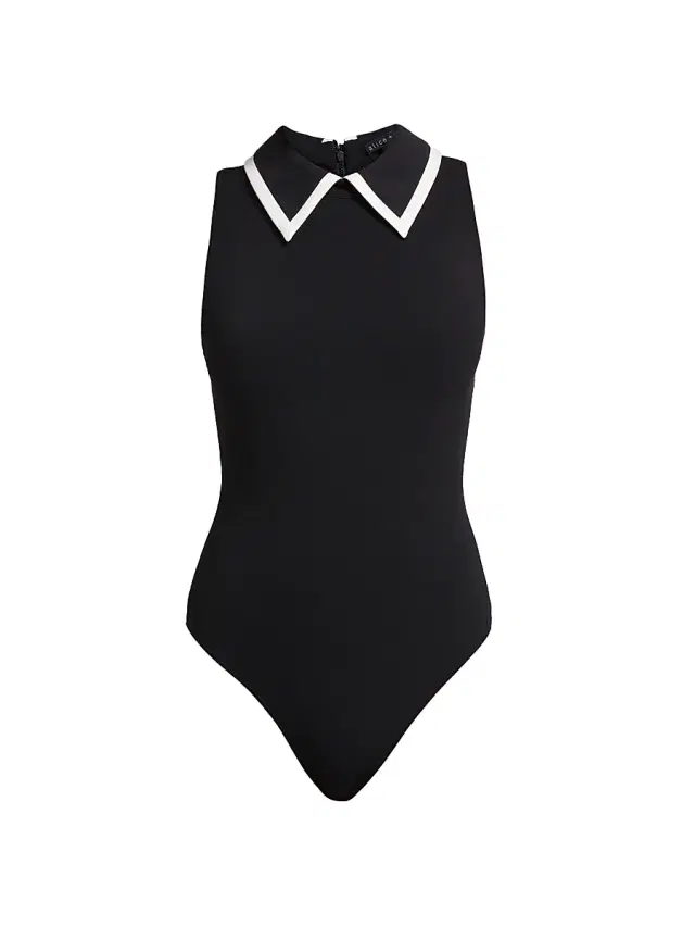 ALICE + OLIVIA Women's Rothy Sleeveless Bodysuit - Black Off White