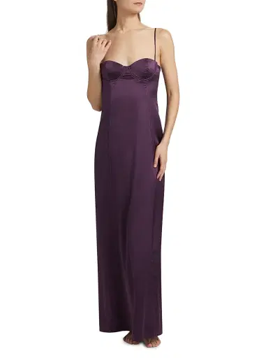 Kiki de Montparnasse Women's Tous Les Jours Silk Maxi Dress - Cassis - Size 8 | Thumbnail 3 Kiki de Montparnasse Women's Tous Les Jours Silk Maxi Dress - Cassis - Size 8 | Thumbnail 3