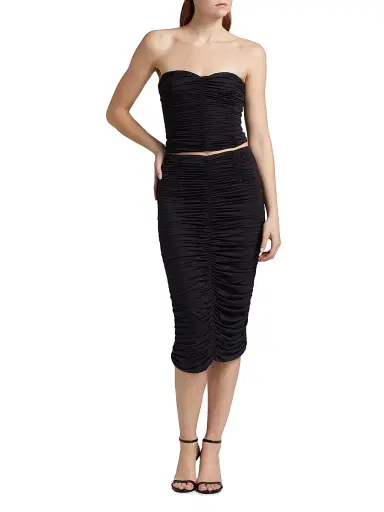 Kiki de Montparnasse Women's Echauffe Ruched Skirt - Black - Size Medium | Thumbnail 2 Kiki de Montparnasse Women's Echauffe Ruched Skirt - Black - Size Medium | Thumbnail 2