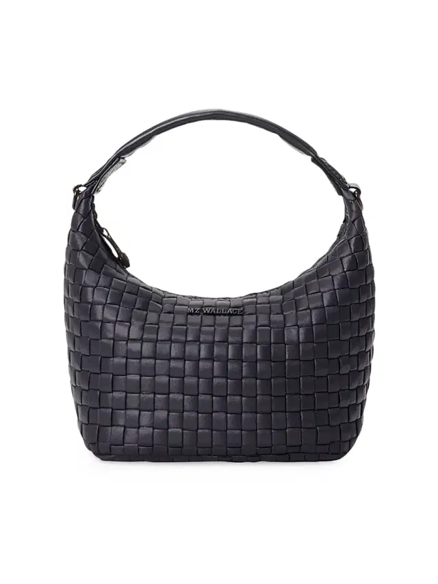 MZ Wallace Women's Mini Woven Hobo Bag - Black